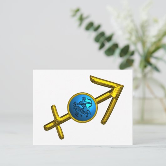 SAGITTARIUS ZODIAC BURTHDAY Astrologie Postkarte (Stehend Vorderseite)
