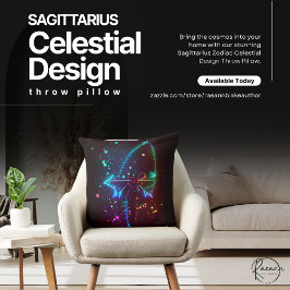 Sagittarius Zodiac Celestial Design Throw Pillow Kissen