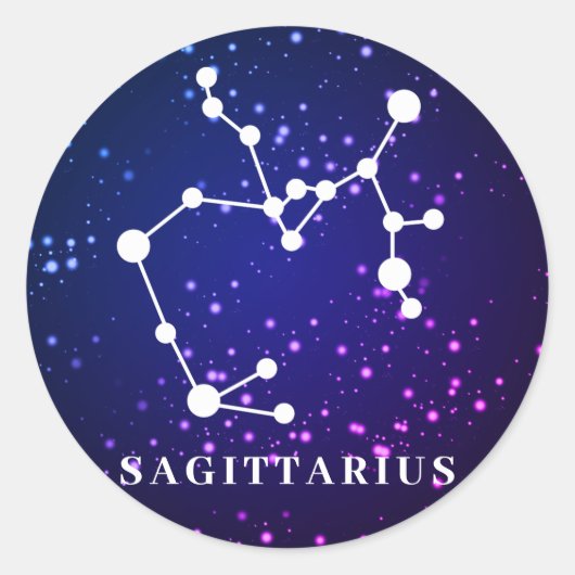 Sagittarius Zodiac Constellation Design Runder Aufkleber (Vorderseite)