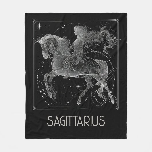Sagittarius Zodiac Constellation Fleece Blanket (Vorderseite)