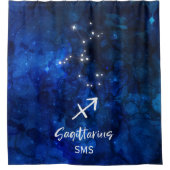 Sagittarius Zodiac Constellation Galaxy Monogram Duschvorhang (Vorderseite)