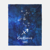 Sagittarius Zodiac Constellation Galaxy Monogram Fleecedecke (Vorderseite)
