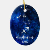 Sagittarius Zodiac Constellation Galaxy Monogram Keramik Ornament (Hinten)
