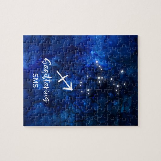 Sagittarius Zodiac Constellation Galaxy Monogram Puzzle (Horizontal)