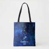 Sagittarius Zodiac Constellation Galaxy Monogram Tasche (Vorderseite)
