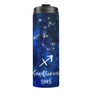 Sagittarius Zodiac Constellation Galaxy Monogram Thermosbecher