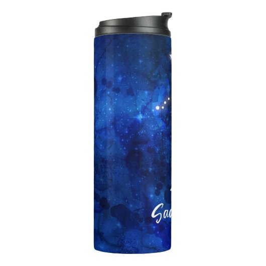 Sagittarius Zodiac Constellation Galaxy Monogram Thermosbecher (Nach links gedreht)