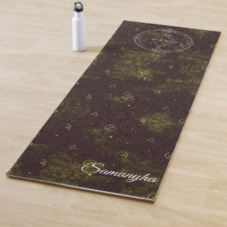 Sagittarius Zodiac Custom Lila Gold Blume Yogamatte
