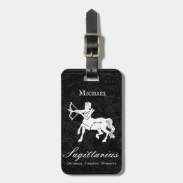  Sagittarius Zodiac Custom Vintag Astrologie Black Gepäckanhänger