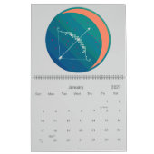 Sagittarius Zodiac Dezember Farbige Zeichen Kalender (Jan 2027)