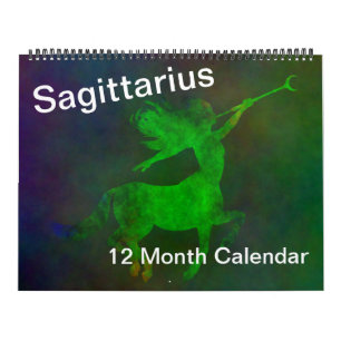 Sagittarius Zodiac Dezember Farbige Zeichen Kalender