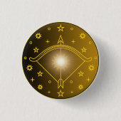 Sagittarius Zodiac Emblem Minimal Celestial Symbol Button (Vorderseite)