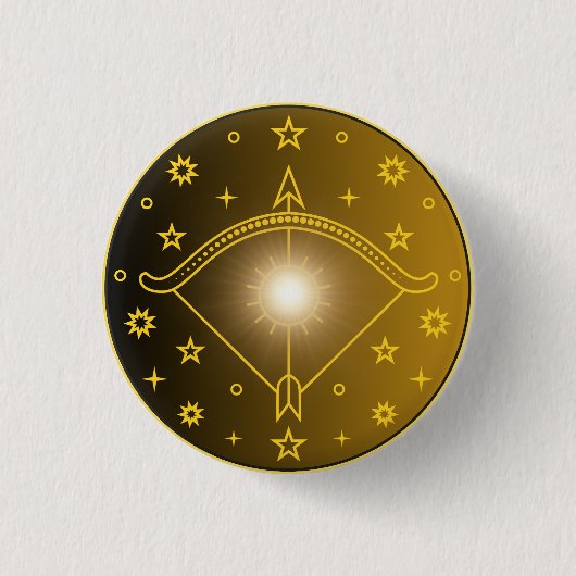 Sagittarius Zodiac Emblem Minimal Celestial Symbol Button (Vorderseite)