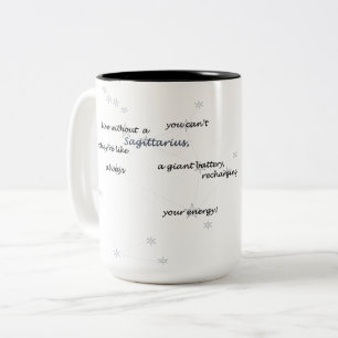 Sagittarius Zodiac Fun Text für jeden Tag oder Ges Zweifarbige Tasse