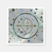 Sagittarius Zodiac Gold Abalone auf der Konstellat Serviette (Vorderseite)