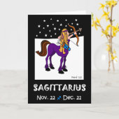 SAGITTARIUS - ZODIAC GREETCARD KARTE (Gelbe Blume)