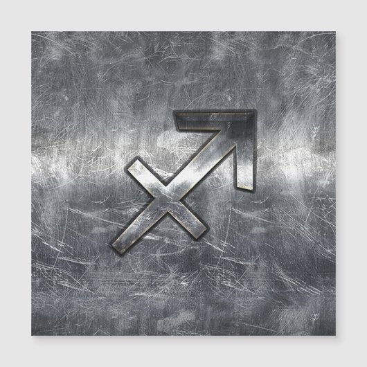 Sagittarius Zodiac Grunge Distressed Steel Style Magnetkarte (Vorderseite)
