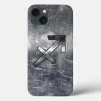 Sagittarius Zodiac Grunge gestörter Stahlstil