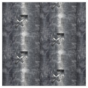 Sagittarius Zodiac Grunge gestörter Stahlstil Stoff