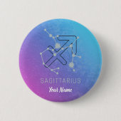 Sagittarius Zodiac Horoscope Star Constellation Button (Vorderseite)