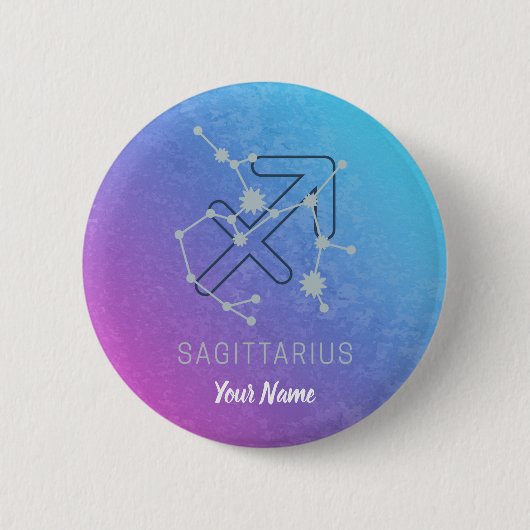 Sagittarius Zodiac Horoscope Star Constellation Button (Vorderseite)