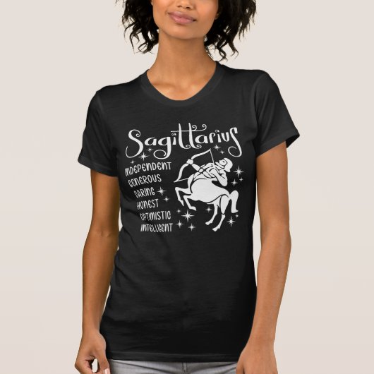 Sagittarius Zodiac-Horoskop-Eigenschaften T-Shirt (Vorderseite)
