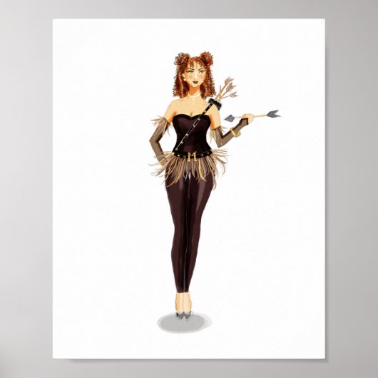 Sagittarius Zodiac Illustration – Hand Drawn Poster (Vorne)