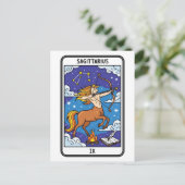 Sagittarius Zodiac Illustration Tarot Style Postkarte (Stehend Vorderseite)