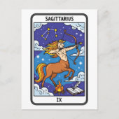 Sagittarius Zodiac Illustration Tarot Style Postkarte (Vorderseite)