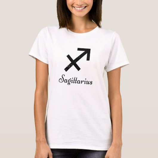 Sagittarius Zodiac Logo Black T-Shirt (Vorderseite)