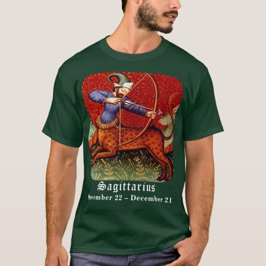 Sagittarius Zodiac Mittelalterlicher Impressionism T-Shirt (Vorderseite)