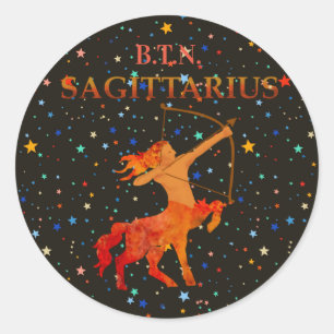 Sagittarius zodiac modern personalisiert runder aufkleber