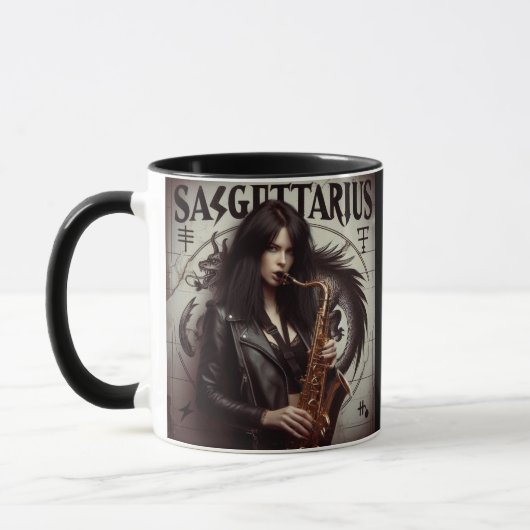 Sagittarius Zodiac Musician Saxophon Tasse (Links)