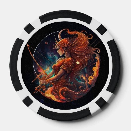 Sagittarius Zodiac Poker Chips - Horoskop-Symbol (Rückseite)