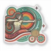 Sagittarius Zodiac Retro Sticker (Vorderseite)