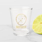 Sagittarius Zodiac Sign Astrologie Horoskop Gold Schnapsglas (Vorderseite)