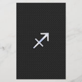 Sagittarius Zodiac Sign auf Black Snake Skin Decke Briefpapier (Vorderseite)