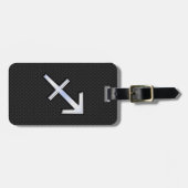 Sagittarius Zodiac Sign auf Black Snake Skin Decke Gepäckanhänger (Vorderseite horizontal)