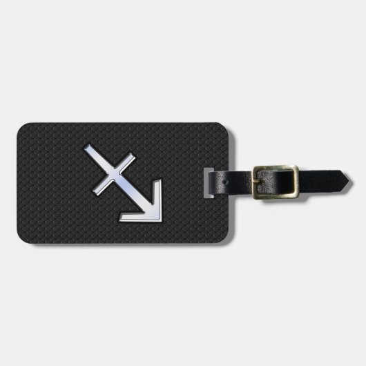 Sagittarius Zodiac Sign auf Black Snake Skin Decke Gepäckanhänger (Vorderseite horizontal)