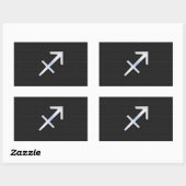 Sagittarius Zodiac Sign auf Black Snake Skin Decke Rechteckiger Aufkleber (Blatt)