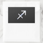 Sagittarius Zodiac Sign auf Black Snake Skin Decke Rechteckiger Aufkleber (Tasche)