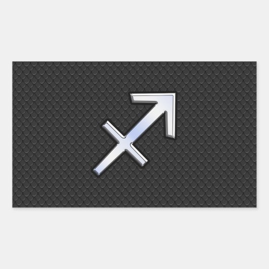 Sagittarius Zodiac Sign auf Black Snake Skin Decke Rechteckiger Aufkleber (Vorderseite)