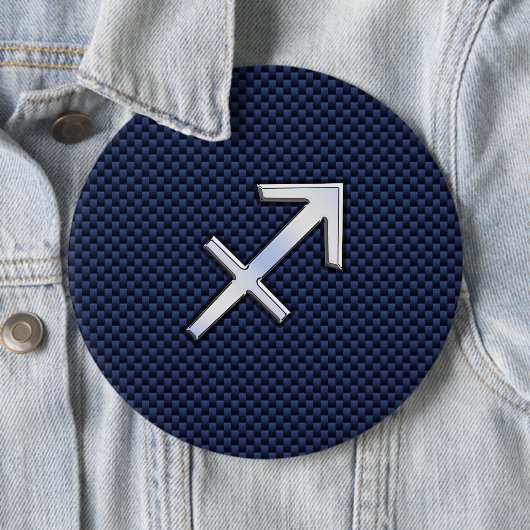Sagittarius Zodiac Sign auf blauem Carbon Fibre De Button (Beispiel)