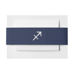 Sagittarius Zodiac Sign auf blauem Carbon Fibre De Einladungsbanderole