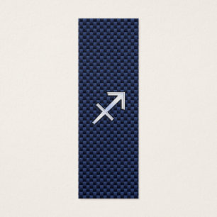 Sagittarius Zodiac Sign auf Blue Carbon Fibre Prin