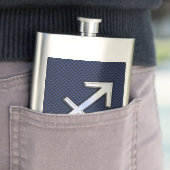 Sagittarius Zodiac Sign auf Blue Carbon Fibre Styl Flachmann (Beispiel)