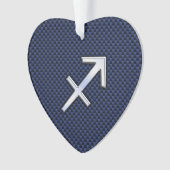 Sagittarius Zodiac Sign auf Blue Carbon Fibre Styl Ornament (Vorderseite)