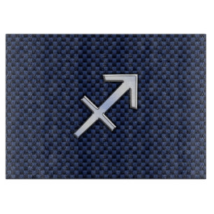 Sagittarius Zodiac Sign auf Blue Carbon Fibre Styl Schneidebrett