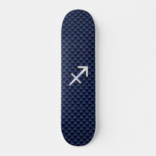 Sagittarius Zodiac Sign auf Blue Carbon Fibre Styl Skateboard (Vorne)