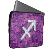 Sagittarius Zodiac Sign auf Fuchsia Digital Camouf Laptopschutzhülle (Vorne Rechts)